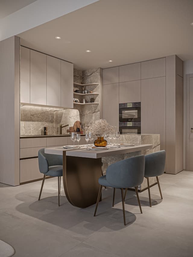 Photo salle à manger du projet Legado by Prescott - Promoteur Prescott - PGM Real Estate Dubaï - pgmrealestatedubai.com