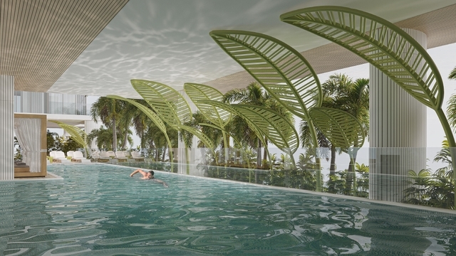 Photo piscine du projet Legado by Prescott - Promoteur Prescott - PGM Real Estate Dubaï - pgmrealestatedubai.com