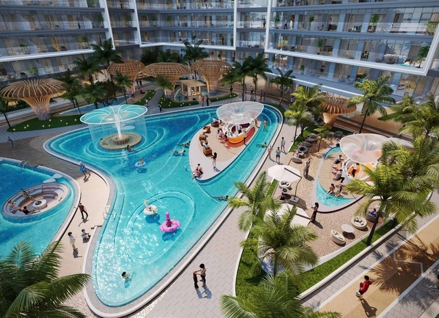 Photo piscine du projet Shoreline by Damac - Promoteur Damac - PGM Real Estate Dubaï - pgmrealestatedubai.com