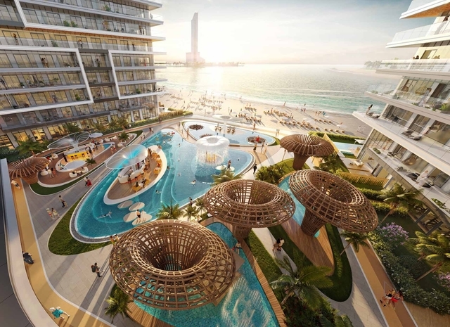 Photo piscine du projet Shoreline by Damac - Promoteur Damac - PGM Real Estate Dubaï - pgmrealestatedubai.com