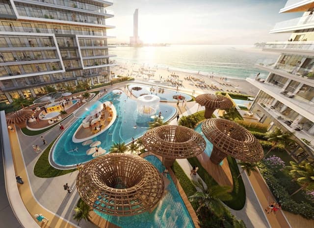 Photo piscine du projet Shoreline by Damac - Promoteur Damac - PGM Real Estate Dubaï - pgmrealestatedubai.com