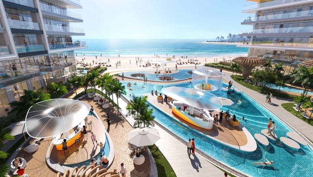 Photo piscine du projet Shoreline by Damac - Promoteur Damac - PGM Real Estate Dubaï - pgmrealestatedubai.com
