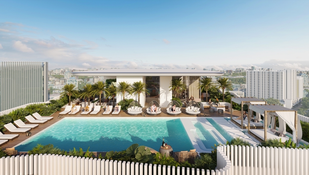 Photo piscine du projet Cove Edition II by Imtiaz - Promoteur Imtiaz Developments - PGM Real Estate Dubaï - pgmrealestatedubai.com