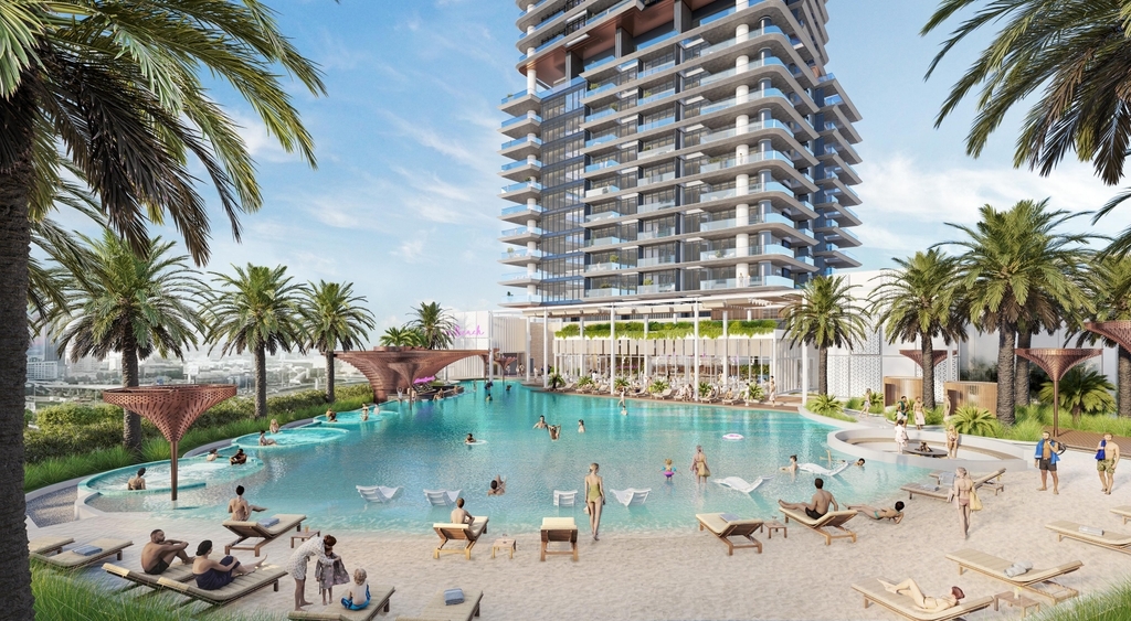 Photo piscine du projet Mercer House by Ellington - Promoteur Ellington Properties - PGM Real Estate Dubaï - pgmrealestatedubai.com