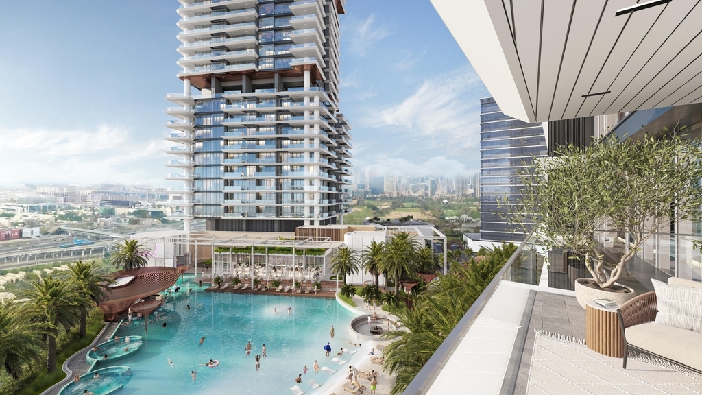 Photo piscine du projet Mercer House by Ellington - Promoteur Ellington Properties - PGM Real Estate Dubaï - pgmrealestatedubai.com