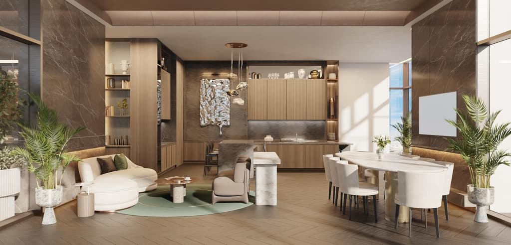Photo salon du projet Mercer House by Ellington - Promoteur Ellington Properties - PGM Real Estate Dubaï - pgmrealestatedubai.com